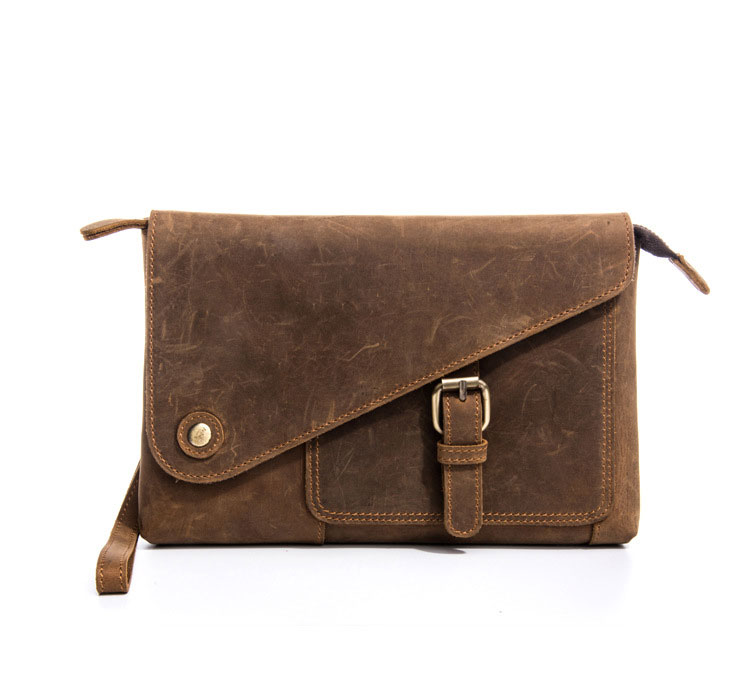 Whatna 2way 天然 牛革 ミニセカンドバッグ メンズ クラッチ バッグ小きめ 6枚カード本革収納可 防水 耐磨耗 結婚式 披露宴 バッグ カジュアルフォーマル ビジネス 冠婚葬祭 バッグ 男性用 紳士用 ブラウン711-17-1