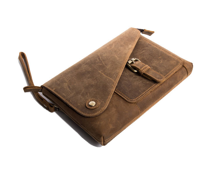 Whatna 2way 天然 牛革 ミニセカンドバッグ メンズ クラッチ バッグ小きめ 6枚カード本革収納可 防水 耐磨耗 結婚式 披露宴 バッグ カジュアルフォーマル ビジネス 冠婚葬祭 バッグ 男性用 紳士用 ブラウン711-17-4