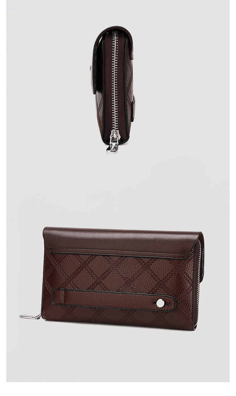 Whatna ミニセカンドバッグ メンズ バッグ 12枚カード収納 小さめ クラッチバッグ 長財布 革 手持ちバッグ メンズ ポーチ 男性用 紳士用 結婚式 冠婚葬祭 黒 ブラウン 1630-2