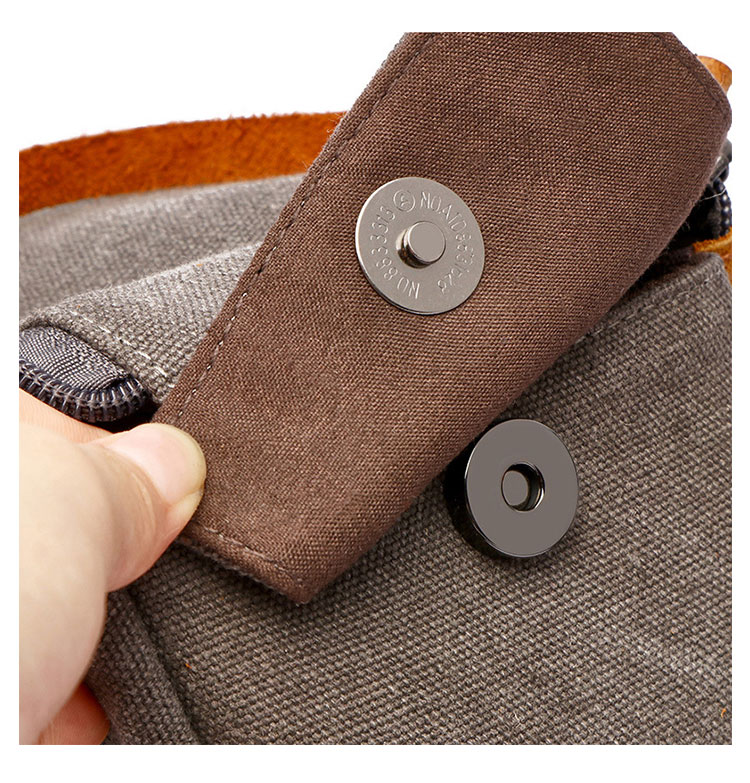 Whatna 厚手帆布xレザー ミニセカンドバッグ メンズ クラッチ バッグ 小さい 化粧か ばダブルファスナー カジュアル フォーマル 冠婚葬祭 結婚式 バッグ 手持ち バッグ 小鞄 紳士用 男性用 ポーチ バッグ 8650#-5