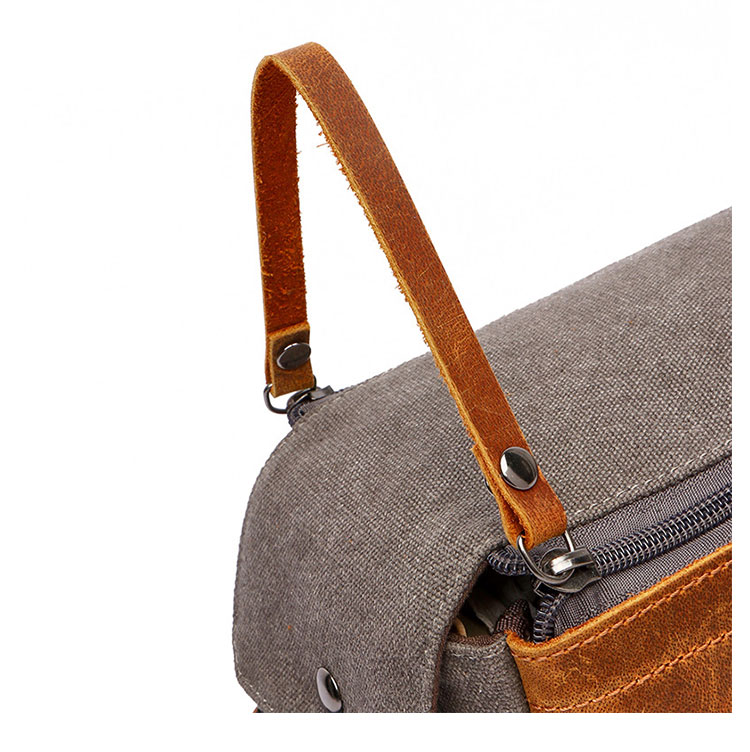 Whatna 厚手帆布xレザー ミニセカンドバッグ メンズ クラッチ バッグ 小さい 化粧か ばダブルファスナー カジュアル フォーマル 冠婚葬祭 結婚式 バッグ 手持ち バッグ 小鞄 紳士用 男性用 ポーチ バッグ 8650#-4