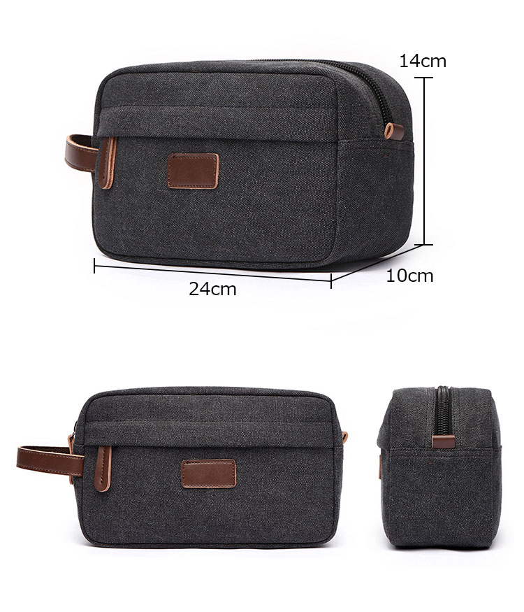 Whatna 厚手帆布xレザー ミニセカンドバッグ メンズ クラッチ バッグ 小さい 化粧かば カジュアル フォーマル 冠婚葬祭 結婚式 バッグ 手持ち バッグ 小鞄 紳士用 男性用 ポーチ バッグ 8615#-2