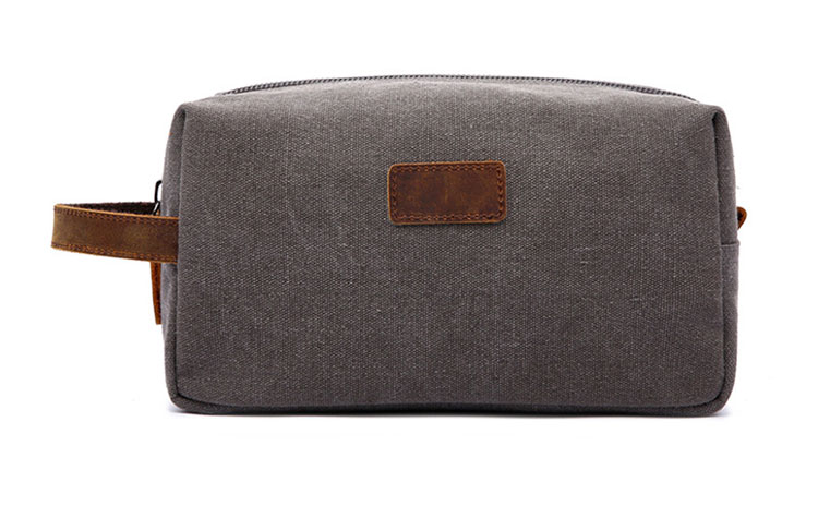Whatna 厚手帆布xレザー ミニセカンドバッグ メンズ クラッチ バッグ 小さい 化粧かば カジュアル フォーマル 冠婚葬祭 結婚式 バッグ 手持ち バッグ 小鞄 紳士用 男性用 ポーチ バッグ 8618#-3
