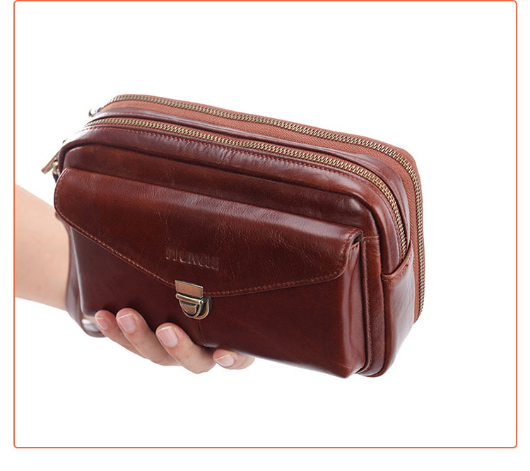 Whatna 2way 天然 牛革 ミニセカンドバッグ メンズ クラッチ バッグ小きめ 4枚カード本革収納可 防水 耐磨耗 結婚式 披露宴 バッグ カジュアルフォーマル ビジネス 冠婚葬祭 バッグ 男性用 紳士用 ブラウン黒2271-9