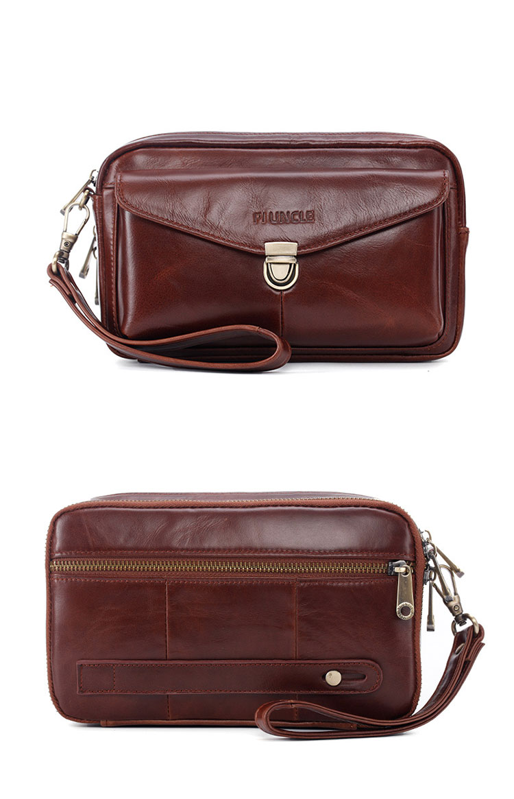 Whatna 2way 天然 牛革 ミニセカンドバッグ メンズ クラッチ バッグ小きめ 4枚カード本革収納可 防水 耐磨耗 結婚式 披露宴 バッグ カジュアルフォーマル ビジネス 冠婚葬祭 バッグ 男性用 紳士用 ブラウン黒2271-1