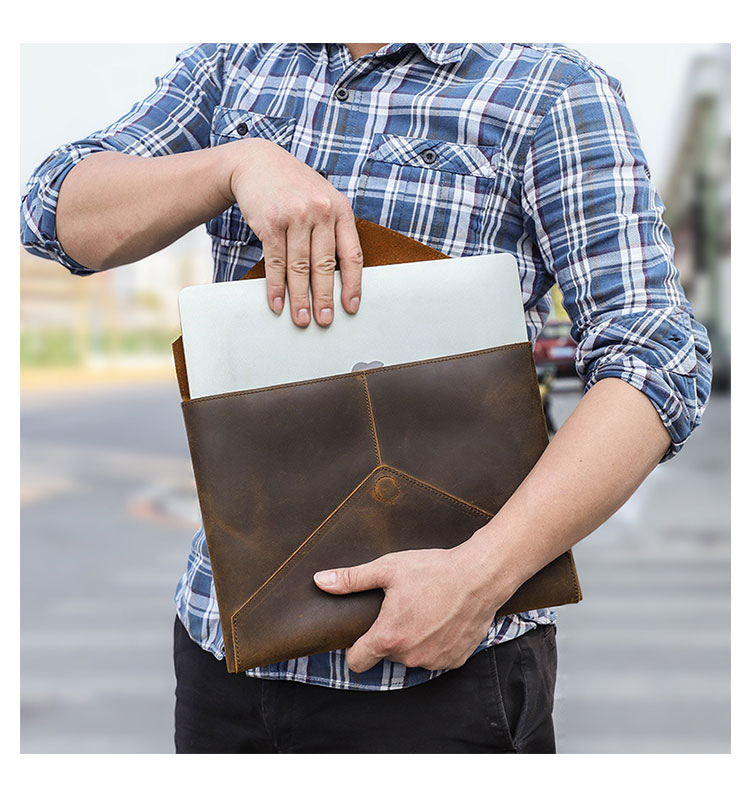 Whatna 天然 牛革 セカンドバッグ メンズ クラッチ バッグ ファイルバッグ 封筒袋 A4サイズ MacBook Pro 13.3収納 本革 結婚式 披露宴 バッグ カジュアルフォーマル ビジネス 冠婚葬祭 バッグ 男性用 紳士用 ブラウンCF2026-5