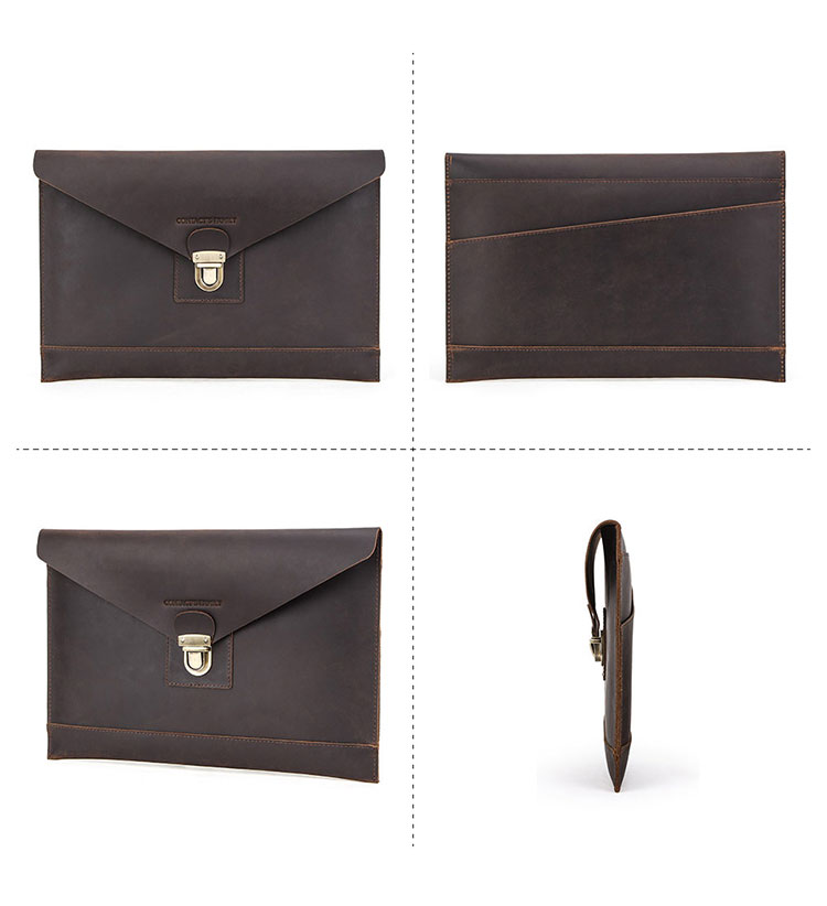 Whatna 天然 牛革 セカンドバッグ メンズ クラッチ バッグ ファイルバッグ 封筒袋 A4サイズ MacBook Pro 13.3収納 本革 結婚式 披露宴 バッグ カジュアルフォーマル ビジネス 冠婚葬祭 バッグ 男性用 紳士用 ブラウンCF2020-2
