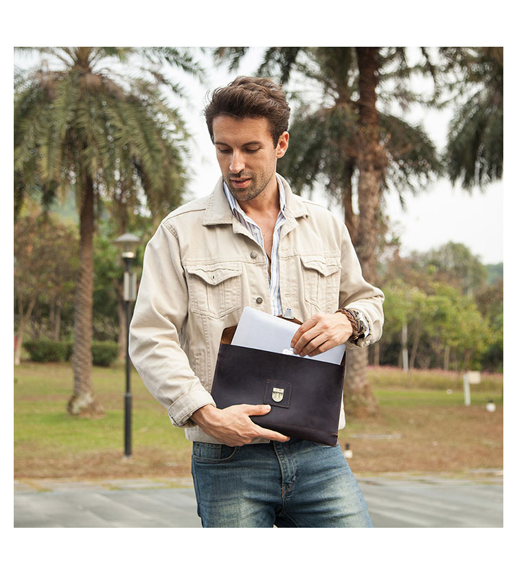 Whatna 天然 牛革 セカンドバッグ メンズ クラッチ バッグ ファイルバッグ 封筒袋 A4サイズ MacBook Pro 13.3収納 本革 結婚式 披露宴 バッグ カジュアルフォーマル ビジネス 冠婚葬祭 バッグ 男性用 紳士用 ブラウンCF2020-9