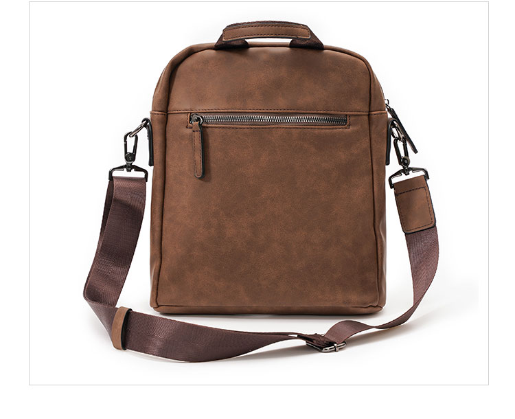 Whatna 革 ミニ ショルダーバッグ メンズ ポシェット2way 斜め掛け ポーチ 手提げバッグ セカンドバッグ A4 Ipad 10.5収納 可厚手 レザー 横型 通学 通勤 肩掛けミニ バッグ 自転車かばん プレゼント男性 黒-5