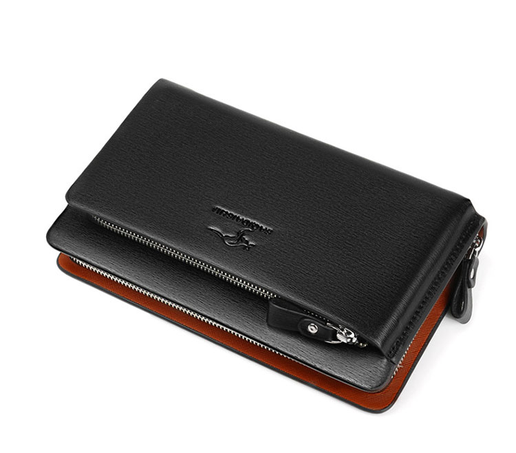 Whatna ミニセカンドバッグ メンズ バッグ 12枚カード収納 小さめ クラッチバッグ 長財布 革 手持ちバッグ メンズ ポーチ 男性用 紳士用 結婚式 冠婚葬祭 黒 ブラウンS3079-4