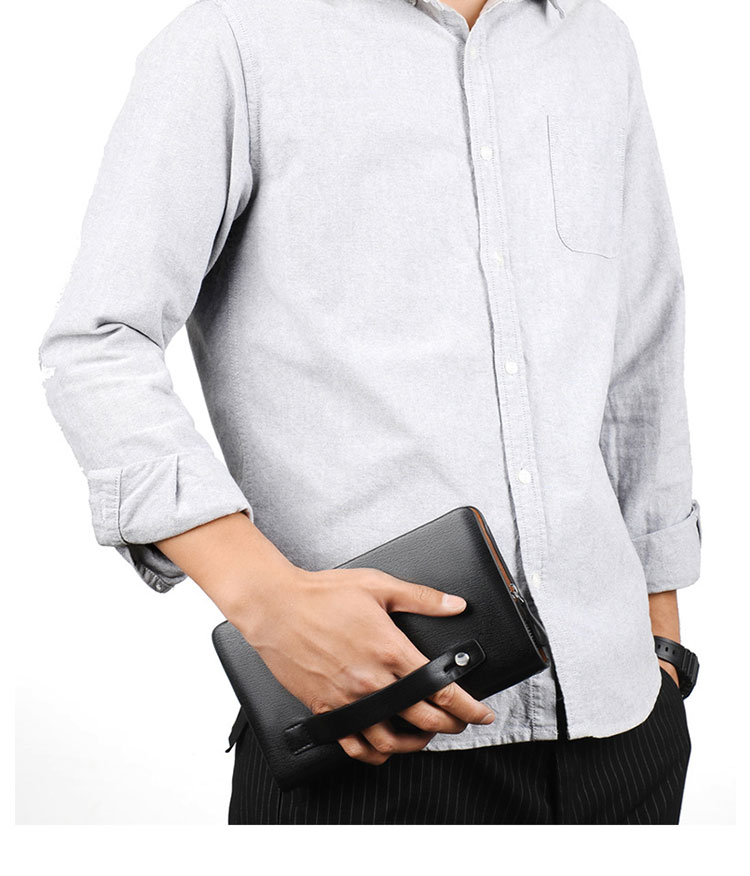 Whatna ミニセカンドバッグ メンズ バッグ 12枚カード収納 小さめ クラッチバッグ 長財布 革 手持ちバッグ メンズ ポーチ 男性用 紳士用 結婚式 冠婚葬祭 黒 ブラウンS3079-14