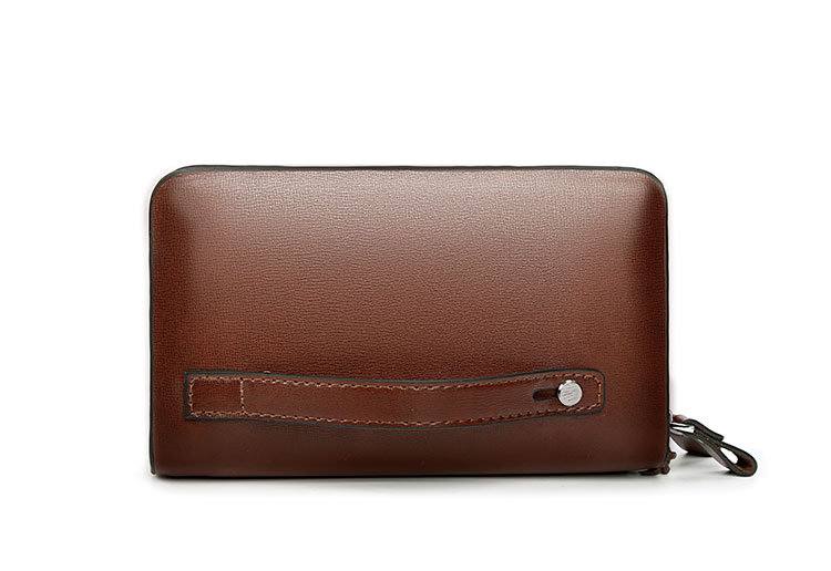 Whatna ミニセカンドバッグ メンズ バッグ 12枚カード収納 小さめ クラッチバッグ 長財布 革 手持ちバッグ メンズ ポーチ 男性用 紳士用 結婚式 冠婚葬祭 黒 ブラウンA818-5