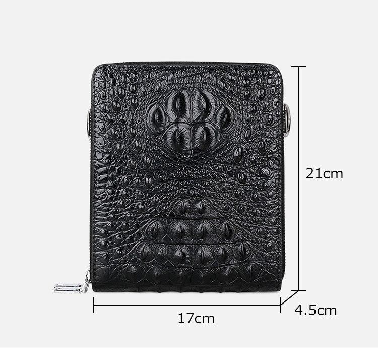 Whatna 3way 本革 ミニショルダーバッグ ポーチ メンズ ポシェット16枚カード収納 縦型 ダブルファスナー 2室式で大容量の収納 小型ショルダーミニバック 小さめメッセンジャーバッグ  紳士用 男性用 黒 ブラウン-1