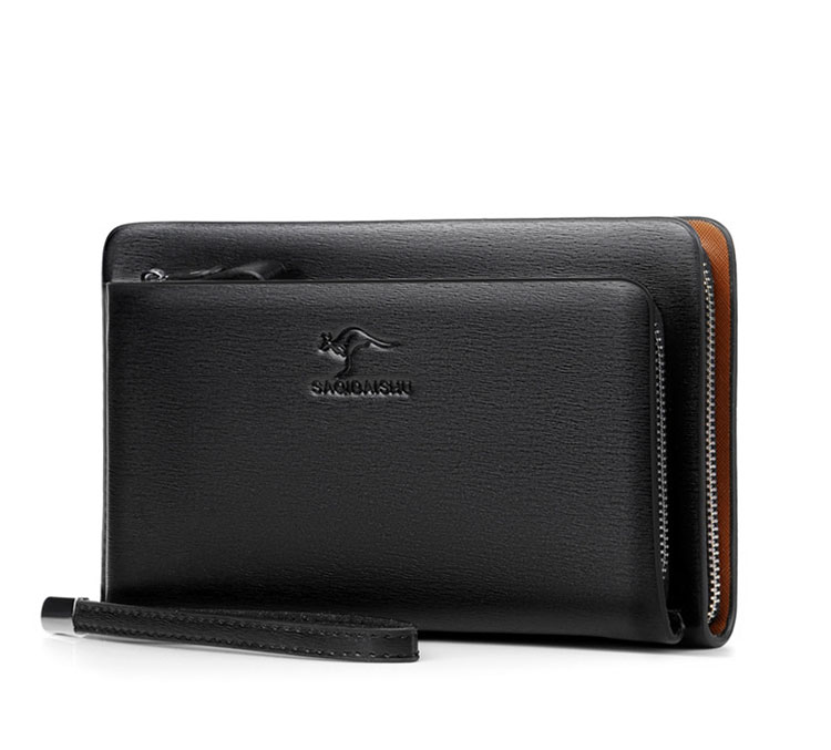 Whatna ミニセカンドバッグ メンズ バッグ 12枚カード収納 小さめ クラッチバッグ 長財布 革 手持ちバッグ メンズ ポーチ 男性用 紳士用 結婚式 冠婚葬祭 黒 ブラウンS3079-1