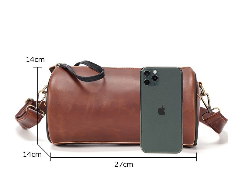 ショルダーバッグ・ポシェット Hybrid Messenger Bag Brown Whatna ミニショルダーバッグメンズ ポシェット横型 ショルダー