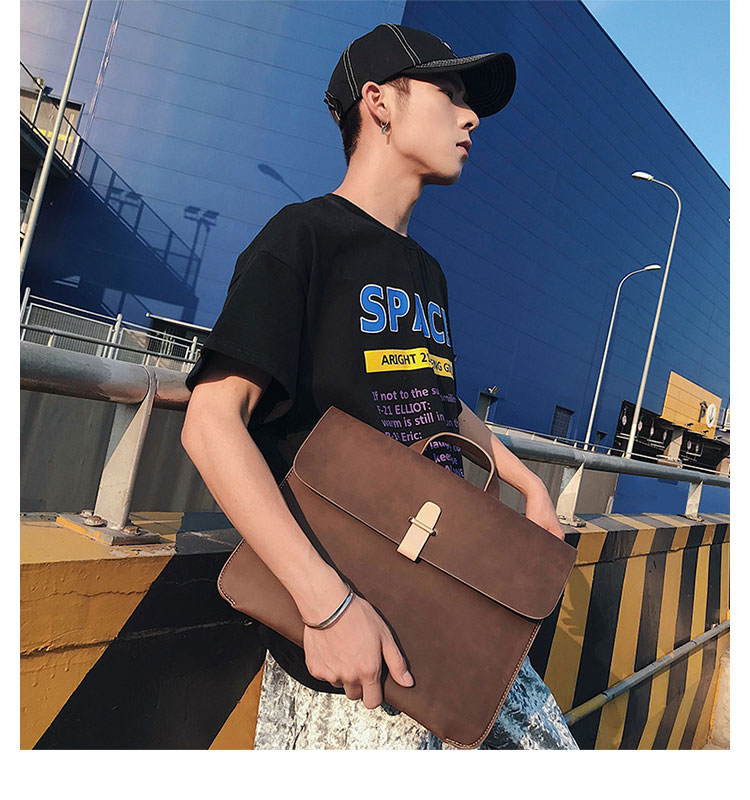 Whatna 2way 革セカンド バッグ メンズ ショルダーバック [クラッチ 肩掛け 結婚式 バッグ] ファイルバッグ ipad 10.5 A4 収納可 大さめ 手持ちバッグ ビジネス カジュアル フォーマル 冠婚葬祭 紳士用 男性用 ブラウン（8905）-6