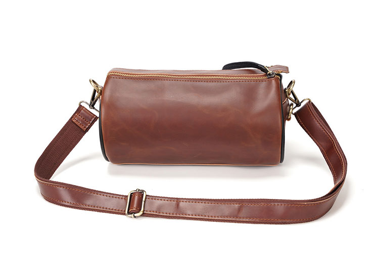 Whatna ミニショルダーバッグメンズ ポシェット横型 ショルダーミニポーチ 革 防水 軽量 小型 小さめメッセンジャーバッグ斜め掛け ビジネス 通学 通勤鞄 自転車 かばん男性用-3