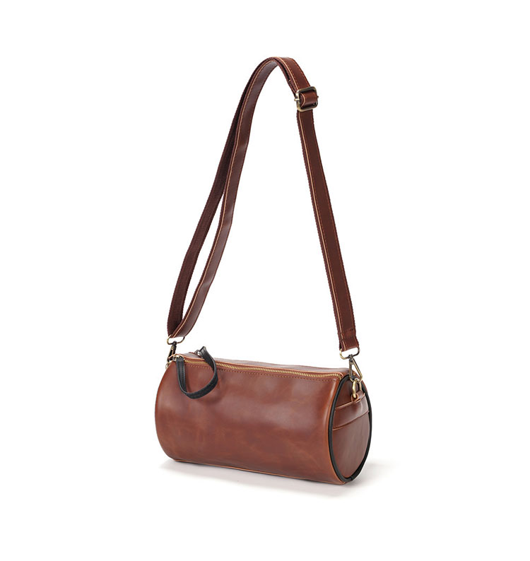 Whatna ミニショルダーバッグメンズ ポシェット横型 ショルダーミニポーチ 革 防水 軽量 小型 小さめメッセンジャーバッグ斜め掛け ビジネス 通学 通勤鞄 自転車 かばん男性用-4