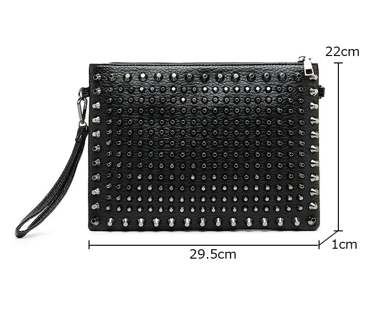 Whatna 2WAY 革 セカンド バッグ メンズ バッグ [クラッチ ショルダー 肩掛け 結婚式 バッグ] A4  9.7インチのipad収納可 手持ちバッグ ビジネス カジュアル フォーマル 冠婚葬祭 紳士用 男性用 黒（C013#）-5