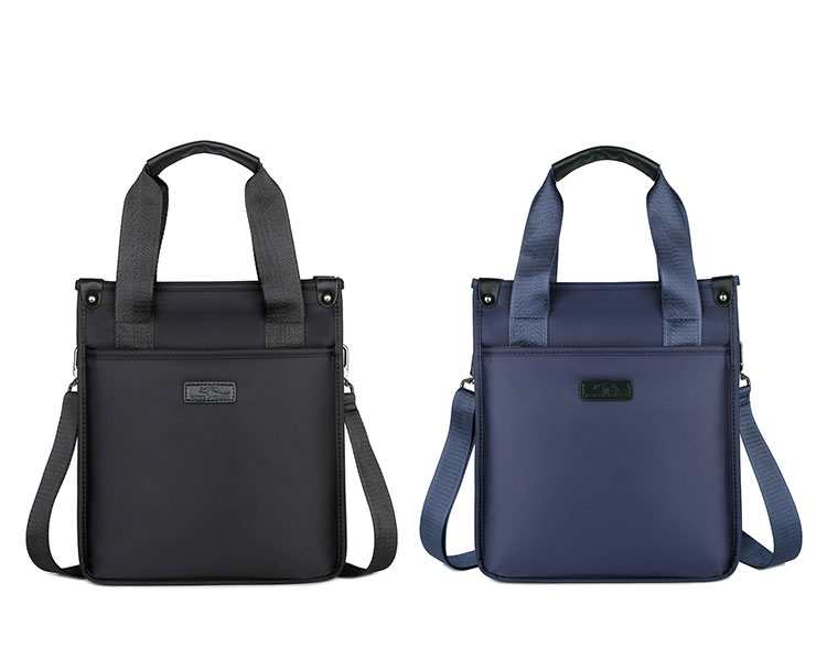 Whatna ショルダーバッグ メンズ 2way 斜め掛け 手提げバッグ セカンドバッグ A4イヤホン穴付 縦型 防水高密度オックスフォード 耐磨耗 小さめ メッセンジャーバッグ 通学 通勤 肩掛け バッグ 自転車かばん プレゼント男性 黒 青880-2-1