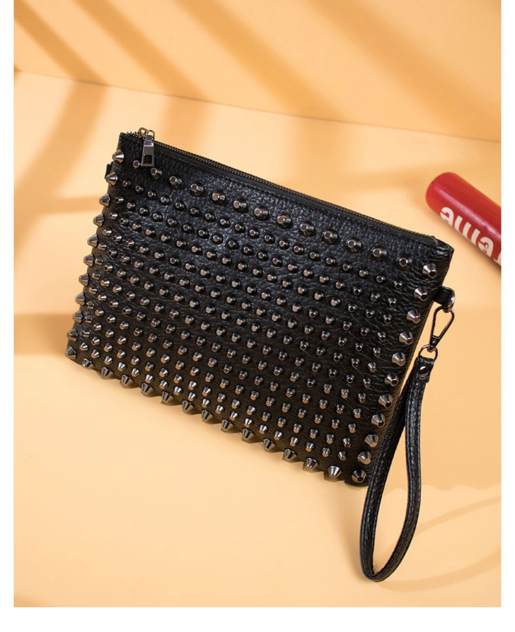 Whatna 2WAY 革 セカンド バッグ メンズ バッグ [クラッチ ショルダー 肩掛け 結婚式 バッグ] A4  9.7インチのipad収納可 手持ちバッグ ビジネス カジュアル フォーマル 冠婚葬祭 紳士用 男性用 黒（C013#）-2