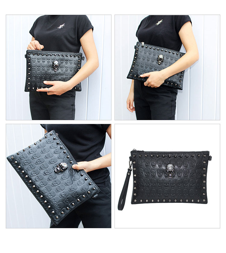 Whatna 2WAY 革 セカンド バッグ メンズ バッグ [クラッチ ショルダー 肩掛け 結婚式 バッグ] A4 6枚カード収納9.7インチのipad収納可 手持ちバッグ ビジネス カジュアル フォーマル 冠婚葬祭 紳士用 男性用 黒（A8935#）-4