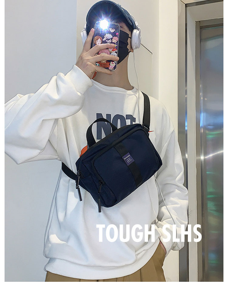 Whatnaショルダーバッグ メンズ ポシェット4way斜め掛け 手提げ バッグ ボディバッグ ベルト ポーチ  胸バッグ ウエストバッグ通学 通勤 ミニバッグ 手提げポシェット 紳士用 男性用 青 グレー 黒 825-12