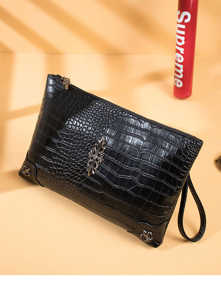 Whatna 2WAY 革 セカンド バッグ メンズ バッグ [クラッチ ショルダー 肩掛け 結婚式 バッグ] A4 10.5インチのipad収納可 手持ちバッグ ビジネス カジュアル フォーマル 冠婚葬祭 紳士用 男性用 黒（A1908#）-2