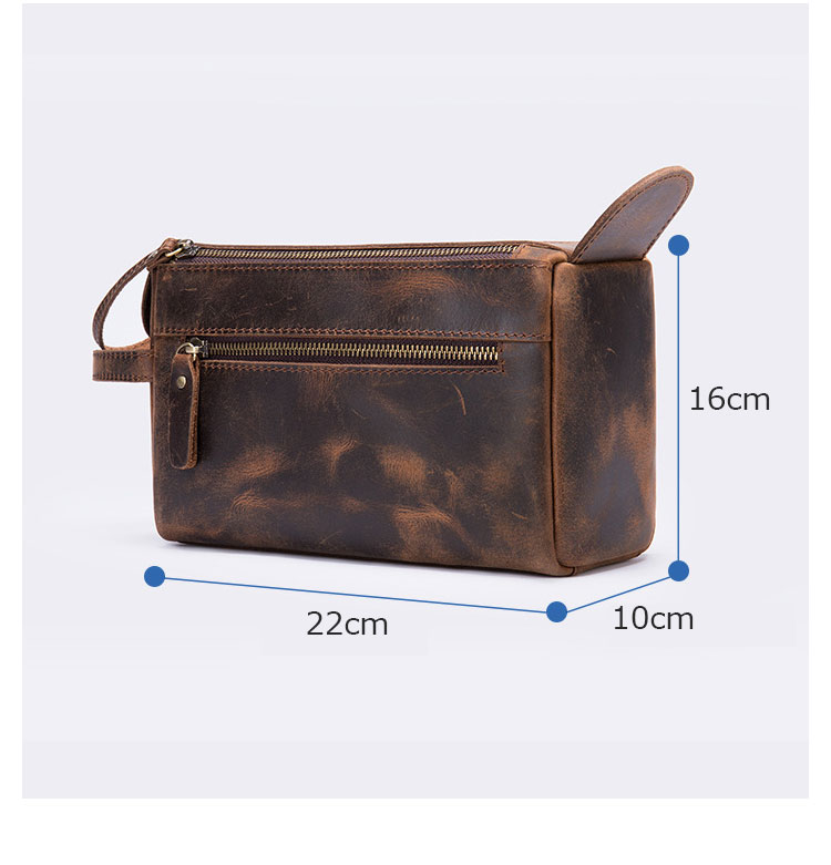 Whatna 牛革 ミニセカンドバッグ メンズ クラッチ バッグ 厚手 本革 レザー 2室仕切 カジュアル フォーマル 冠婚葬祭 結婚式 バッグ紳士用 男性用 ブラウン 7557-4