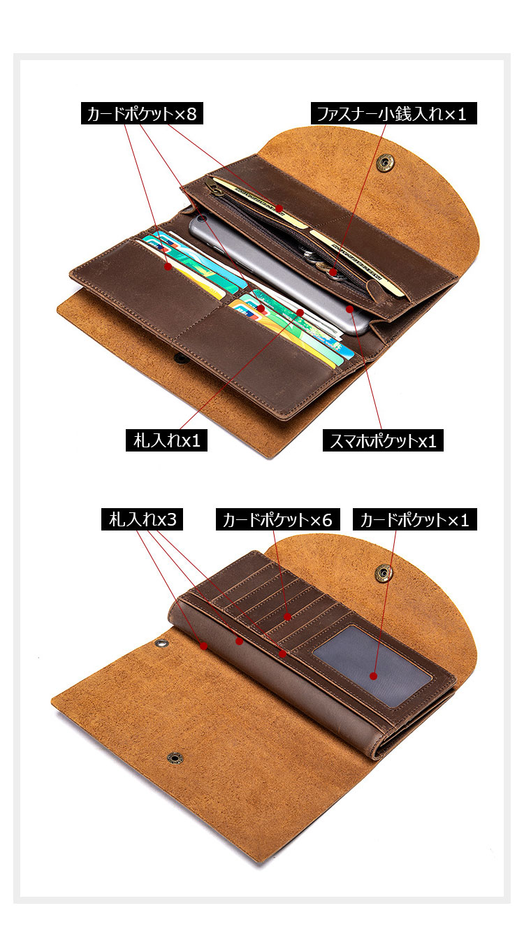 Whatna 天然 牛革 ミニセカンドバッグ メンズ バッグ カード15枚収納可 長財布 RFID盗難防止 厚手 本革 レザー 小さめ クラッチバッグ手持ちバッグ メンズ ポーチ 男性用 紳士用 結婚式 冠婚葬祭 バッグブラウン 7365-3