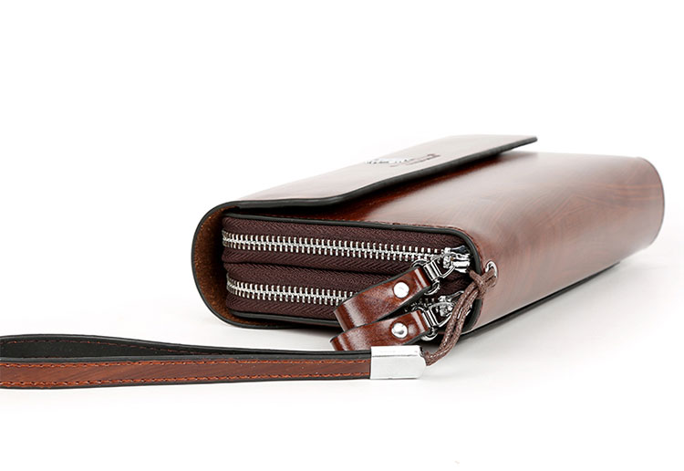 Whatna ミニセカンドバッグ メンズ バッグ 12枚カード収納 小さめ クラッチバッグ 長財布 革 手持ちバッグ メンズ ポーチ 男性用 紳士用 結婚式 冠婚葬祭 黒 ブラウンA-719-7