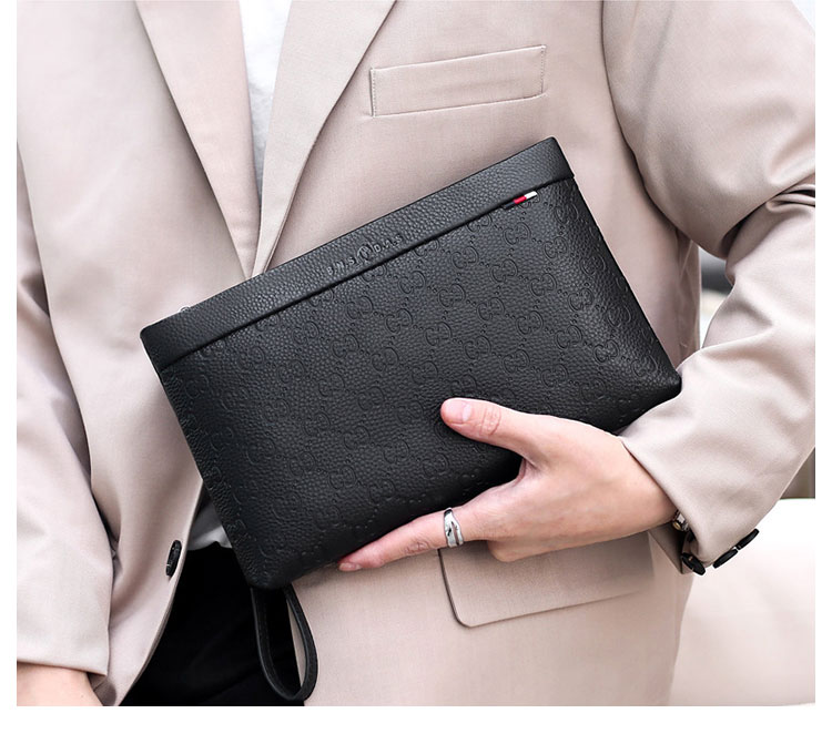 Whatna 2way牛革 セカンドバッグ メンズ クラッチ バッグ 9.7インチのipad収納可B5 6枚カード収納 小銭入 ビジネス カジュアル フォーマル 冠婚葬祭 結婚式 二次会 披露宴バッグ 紳士用 男性用 黑-12