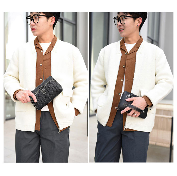 Whatna 牛革 ミクラッチ バッグ メンズ バッグ セカンドバッグ 小きめ 厚手 レザー本革 手持ちバッグ 結婚式 バッグ 冠婚葬祭バッグ 男性用 紳士用 通勤用 黒 （66319）-9