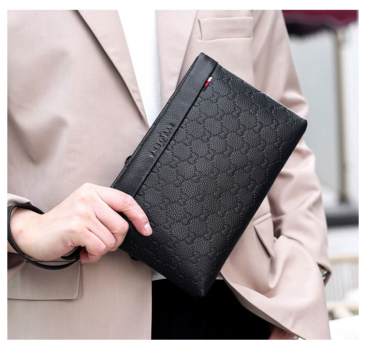 Whatna 2way牛革 セカンドバッグ メンズ クラッチ バッグ 9.7インチのipad収納可B5 6枚カード収納 小銭入 ビジネス カジュアル フォーマル 冠婚葬祭 結婚式 二次会 披露宴バッグ 紳士用 男性用 黑-11