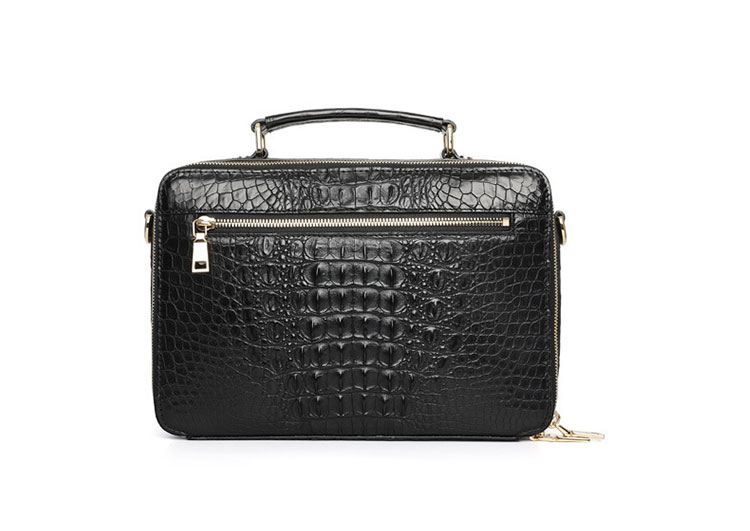 Whatna ワニ革 本革 ビジネス バッグメンズ 2way ショルダー 手提げ 2室仕切 クロコダイル革 ブリーフケース A4インチ旅行 出張 通勤 通学 就活 面接 バッグ かばん 男性用 1075-1-3