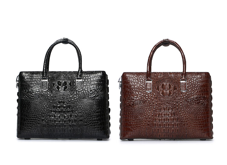 Whatna ワニ革 本革 ビジネス バッグメンズ 手提げバッグ クロコダイル革 ブリーフケース 15.6インチPC対応 旅行 出張 通勤 通学 就活 面接 バッグ かばん 男性用 1016-1