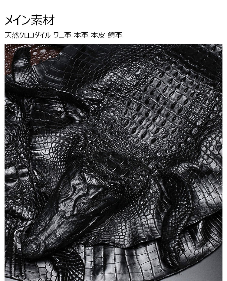 Whatna ワニ革 本革 ビジネス バッグメンズ 2way ショルダー 手提げ 2室仕切 クロコダイル革 ブリーフケース A4インチ旅行 出張 通勤 通学 就活 面接 バッグ かばん 男性用 1075-1-7