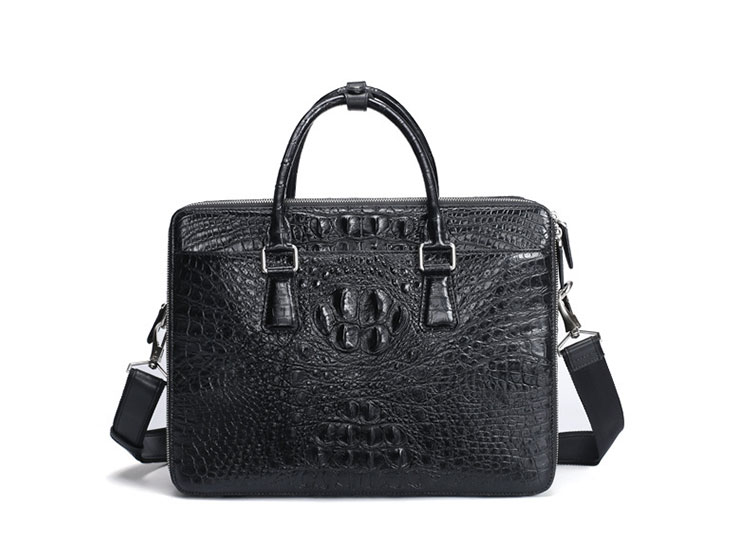 Whatna ワニ革 本革 ビジネス バッグメンズ 2way ショルダー 手提げバッグ 2室仕切 ペン挿し×3 8枚カード収納可 クロコダイル革 ブリーフケース 15.6インチPC対応 旅行 出張 通勤 通学 就活 面接 バッグ かばん 男性用 1031-3
