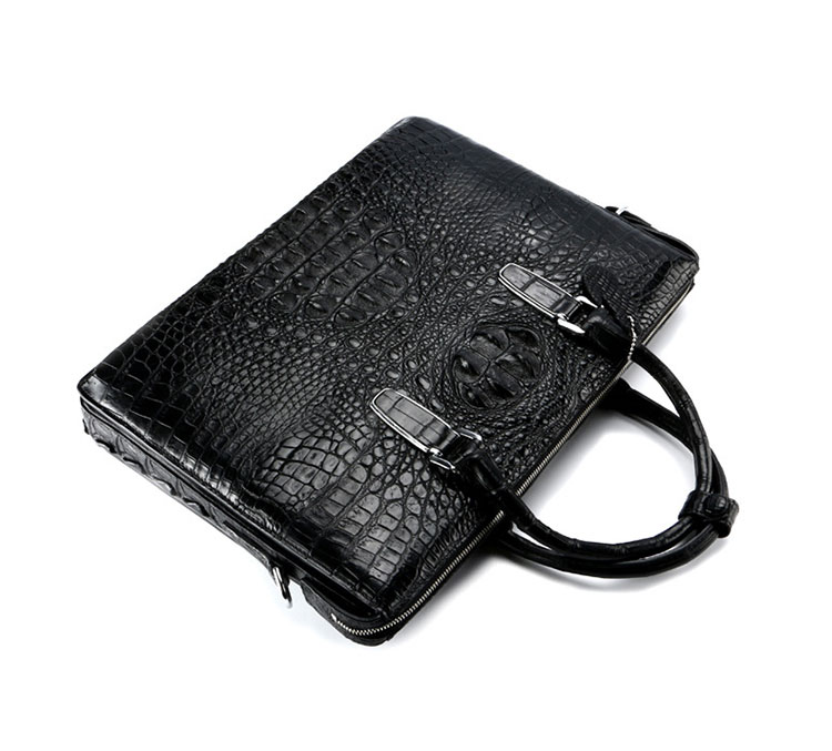 Whatna ワニ革 本革 ビジネス バッグメンズ 2way ショルダー 手提げバッグ ペン挿し×3 4枚カード収納可 クロコダイル革 ブリーフケース 15.6インチPC対応 旅行 出張 通勤 通学 就活 面接 バッグ かばん 男性用 1010-3