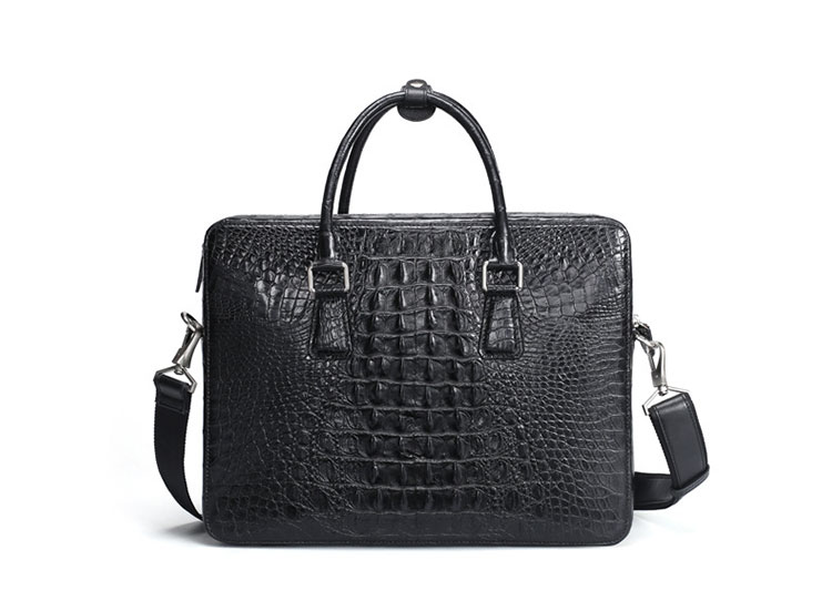 Whatna ワニ革 本革 ビジネス バッグメンズ 2way ショルダー 手提げバッグ 2室仕切 ペン挿し×3 8枚カード収納可 クロコダイル革 ブリーフケース 15.6インチPC対応 旅行 出張 通勤 通学 就活 面接 バッグ かばん 男性用 1031-4