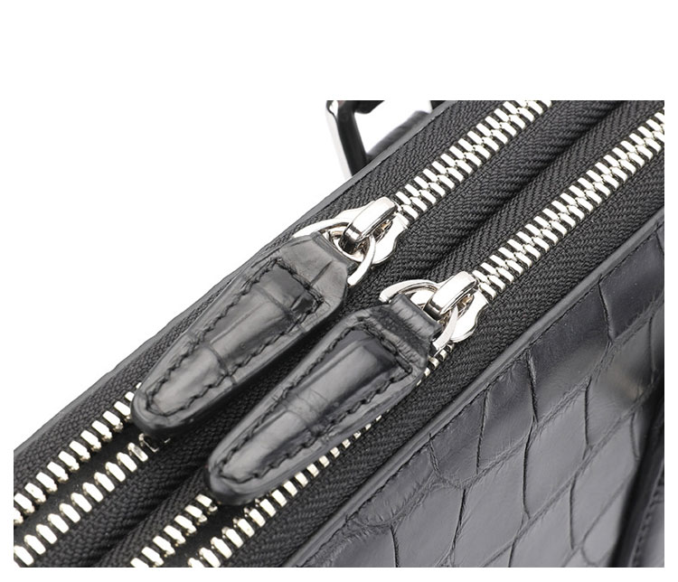 Whatna ワニ革 本革 ビジネス バッグメンズ 2way ショルダー 手提げバッグ 2室仕切 クロコダイル革 ブリーフケース 15.6インチPC対応 旅行 出張 通勤 通学 就活 面接 バッグ かばん 男性用 1025H-10