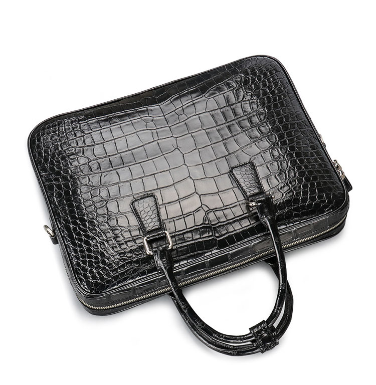 Whatna ワニ革 本革 ビジネス バッグメンズ 2way ショルダー 手提げバッグ 2室仕切 クロコダイル革 ブリーフケース 14インチPC対応 旅行 出張 通勤 通学 就活 面接 バッグ かばん 男性用 1015H-3