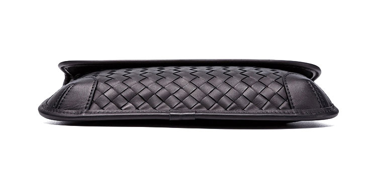 Whatna 手作り編み込み 革 ショルダーバッグ メンズ メッセンジャーバッグ 斜め掛け ボディバッグ 横型 ipad Mini収納可 本 革 厚手 レザー ビジネスバッグ 小さい 斜めがけ バッグ 男性用 紳士用 黒（YH3377）-3