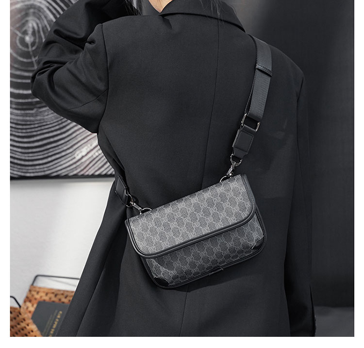 Whatna 2way ニショルダーバッグ メンズ セカンド バッグ 本革 小 横型 ハンドストラップ ショルダーベルト付属 クラッチ 肩掛け 結婚式 バッグ ビジネス フォーマル 冠婚葬祭 バッグ 紳士用 男性用 黒-7