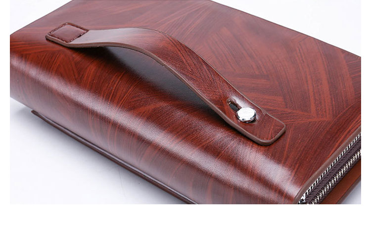 Whatna ミニセカンドバッグ メンズ バッグ 14枚カード収納 小さめ クラッチバッグ 長財布 革 手持ちバッグ メンズ ポーチ 男性用 紳士用 結婚式 冠婚葬祭 黒 ブラウン-8