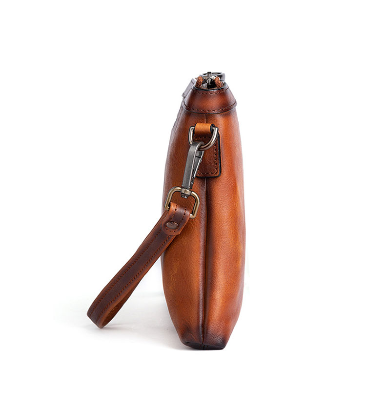 Whatna 2way 天然 牛革 セカンドバッグ メンズ クラッチ バッグ小きめ B5サイズ ipad9.7収納 イタリア 厚 手本 革 防水 耐磨耗 結婚式 披露宴 バッグ カジュアルフォーマル ビジネス 冠婚葬祭 バッグ 男性用 紳士用 ブラウン31161-4