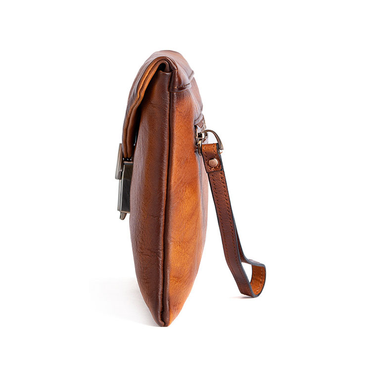 Whatna 2way アンティーク風合い鞣し天 然 牛革 セカンドバッグ メンズ クラッチ バッグ小きめ B5収納 イタリア 厚 手本 革 防水 耐磨耗 結婚式 披露宴 バッグ カジュアルフォーマル ビジネス 冠婚葬祭 バッグ 男性用 紳士用 ブラウン31067-4