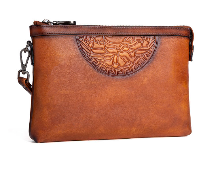 Whatna 2way 天然 牛革 セカンドバッグ メンズ クラッチ バッグ小きめ B5サイズ ipad9.7収納 イタリア 厚 手本 革 防水 耐磨耗 結婚式 披露宴 バッグ カジュアルフォーマル ビジネス 冠婚葬祭 バッグ 男性用 紳士用 ブラウン31161-2