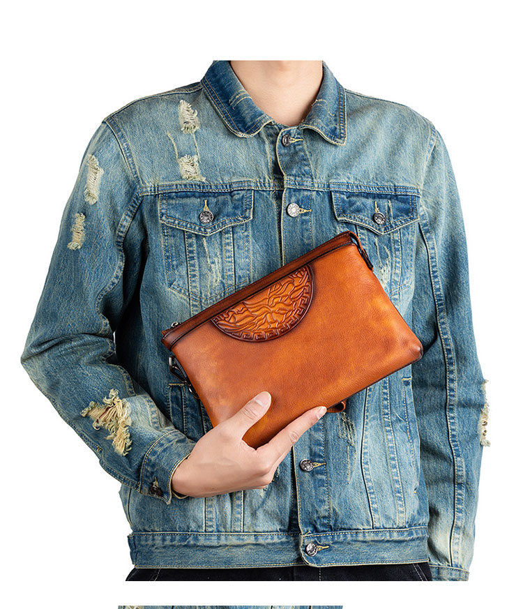 Whatna 2way 天然 牛革 セカンドバッグ メンズ クラッチ バッグ小きめ B5サイズ ipad9.7収納 イタリア 厚 手本 革 防水 耐磨耗 結婚式 披露宴 バッグ カジュアルフォーマル ビジネス 冠婚葬祭 バッグ 男性用 紳士用 ブラウン31161-10