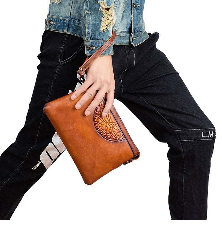 Whatna 2way 天然 牛革 セカンドバッグ メンズ クラッチ バッグ小きめ B5サイズ ipad9.7収納 イタリア 厚 手本 革 防水 耐磨耗 結婚式 披露宴 バッグ カジュアルフォーマル ビジネス 冠婚葬祭 バッグ 男性用 紳士用 ブラウン31161-11